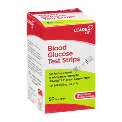 LEADER Blood Glucose Test Strips for Diabetes, No-Coding, Fast, Certified, Accurate Results, Use with LEADER Blood Sugar Monitoring System, 50 Diabetic Test Strips