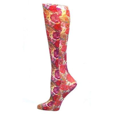 Red Moby Celeste-Stein-CMPS-2-2063 Womens 15-20 mmHg Compression Sock - Regular-Roses