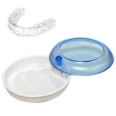 2 Pack Mouth Guard Teeth Aligners Retainer Case (Blue)