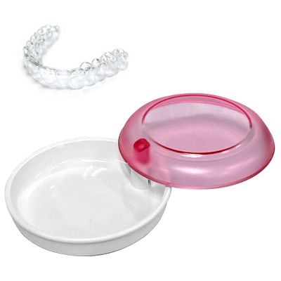 2 Pack Mouth Guard Teeth Aligners Retainer Case (Pink)