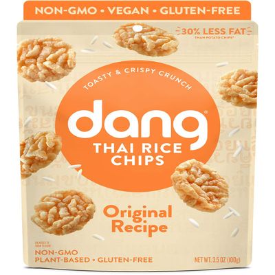 Dang Thai Rice Chips | Gluten Free, Soy Free & Preservative Free Rice Crisps, Healthy Snacks Made with Whole Foods (Original, 3.5 Ounce (Pack of 6))