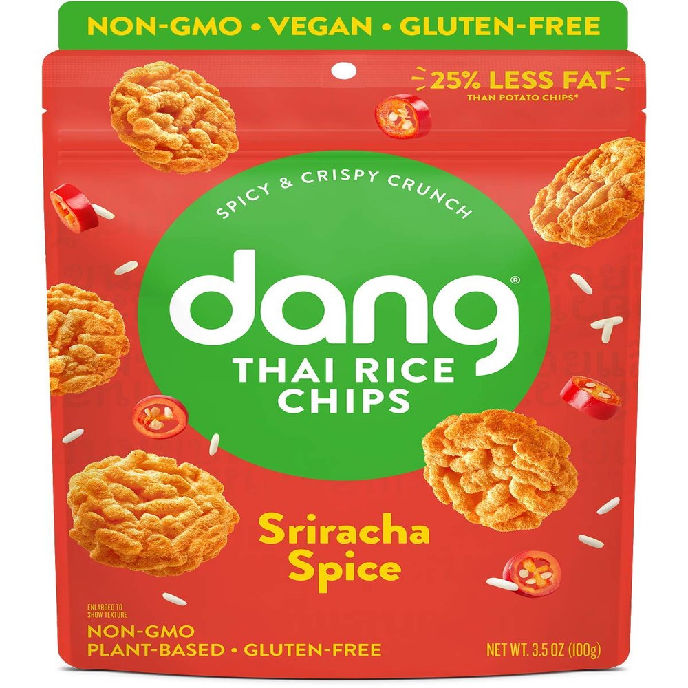Dang Thai Rice Chips | Sriracha Spice | Gluten Free, Soy Free & Preservative Free Rice Crisps, Healthy Snacks Made with Whole Foods (3.5 Ounce (Pack of 6))