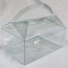 Durapak Supplies 150 PCS 6-3/8 x 4-1/2 x 5-1/2" Clear APET Food Safe Handbag/Gable Shaped Box with Arc Handle view 2