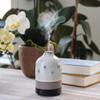 Airome Ceramic Essential Oil Diffuser with Timer|100 mL Humidifying Ultrasonic Aromatherapy Diffuser 8 Colorful LED Lights, Two Mist Modes, Timed Shut-Off, Glazed Concrete view 3