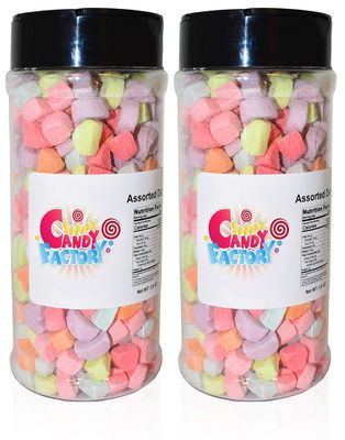 Sarahs Candy Factory Variety Dehydrated Marshmallow Bits, Vanilla Marshmallows in Jar, Assorted Marshmallows in Jar Assorted-Assorted