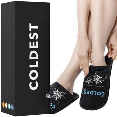 THE COLDEST WATER Ice Pack Slippers - Reusable Gel Ice Packs Slippers for Arthritis Feet/Plantar Fasciitis/Foot Injuries/Chemo/Swelling & More - Hot/Cold Therapy Foot Wraps for Pain Relief (2 Pack)