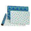 American Greetings Reversible Birthday Wrapping Paper, Stars, Polka Dots, and Balloons (3 Pack, 120 sq. ft) view 2