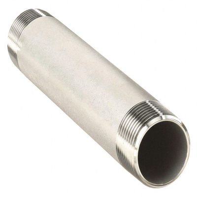 1/4 in X 8 in 316 Stainless Steel Nipple, Threaded On Both Ends, Pipe Schedule 40,20400005806