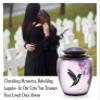 Hummingbird Cremation Urn for Adult Ashes  Elegant Purple Memorial Urn with Vibrant Hummingbird & Flowers  A Loving Tribute for Women & Men  Full-Size Funeral Urns Holds Up to 200 lbs (Large) view 3