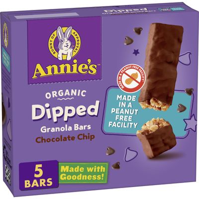 Annie's Chocolate Dipped, Chewy Chocolate Chip Granola Bars, 5 ct