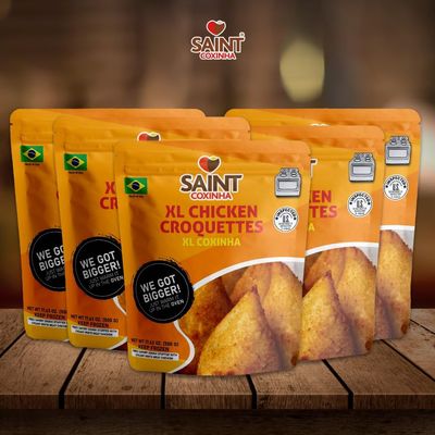 Coxinhas XL 5 Packages (5 units each package) XL Brazilian Chicken Croquettes - The Perfect Snack (No Mess) - Brazilian Coxinha