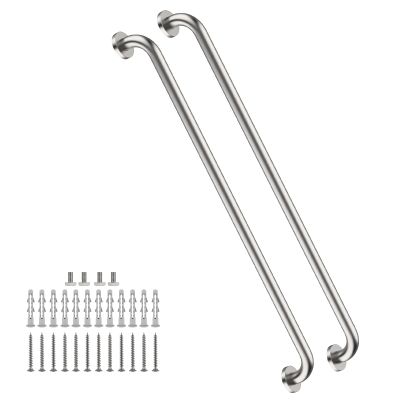 2 Pack 40 Inch Shower Grab Bars Satin Brushed Nickel, ZUEXT SUS304 Stainless Steel Bathroom Shower Balance Bar, Safety Hand Rail Support,Handicap Elderly Senior Assist Bath Grab Handle(1.25" Diameter)