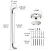 2 Pack 32 Inch Anti Slip Shower Grab Bar Handles, ZUEXT Chrome Stainless Steel Knurled Bathroom Balance Bar, Safety Hand Rail Support,Handicap Elderly Injury Senior Assist Bath Handle(1.25" Diameter) view 2