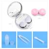 Cute Contact Lens Case Portable Travel Box with Mirror Tweezers Remover Tool Solution Bottle for Office and Outdoor view 2