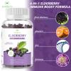 AFXMATE Sambucus Black Elderberry Gummies with Zinc and Vitamin C for Adults Kids Immune Support, Sugar Free 120 Counts view 2