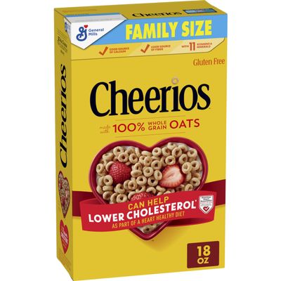 Cheerios Cereal, Limited Edition Heart Shapes, Affirmations Box, Heart Healthy, Gluten Free, Family Size, 18 oz
