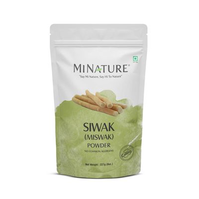 Miswak (Siwak) Powder by mi Nature | salvarado persica| 227g(8 oz) (0.5 lb) | 100% Only Miswak (siwak) Powder | Dental Care | Natural Toothpaste | Whitening Teeth | Oral Care