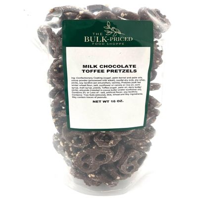 Milk Chocolate Toffee Pretzels, Bulk (1 lb. Resealable Zip Lock Stand Up Bag)