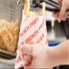 A1 Bakery Supplies Large Printed French Fry Bags 100 Pack 5 1/2" x 4 1/2" Waxed Paper Fold Top Red Disposable Rectangular Microwave Safe Steamer Safe Food Storage Bags view 2