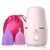 ROSA RUGOSA Menstrual Cup Steamer, Portable Menstrual Cup Wash Kit, Comes with Two Reusable Period Cup, High Temperature, Great Partner for Women Travel (Light Pink) view 1