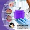 Denture Soaking Cup Dental Retainer Case Cleaning with Strainer Basket, Orthodontic Bath Box Mouthguard Storage Holder - Purple view 2