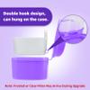 Denture Soaking Cup Dental Retainer Case Cleaning with Strainer Basket, Orthodontic Bath Box Mouthguard Storage Holder - Purple view 4