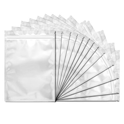 100 Pack Mylar Bags for Food Storage 3.3 x 5.5 Inch Resealable Smell Proof Bags Aluminum Foil Packaging Pouch Bag Silver