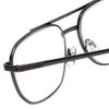 Calabria 1106 Metal Pilot Reading Glasses in GunMetal +3.75 Spring Hinge 55mm view 4