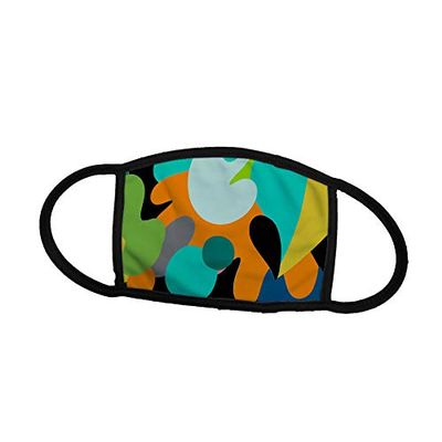 Promed Supplies Pattern B Full Color Sublimated 8" x 5-1/2" Cloth Face Mask With Black Trim & Ear Loops