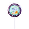 24ct Personalized Mermaid Birthday Party Favors Purple Lollipop (24 Count) - Mermaid Baby Shower view 1