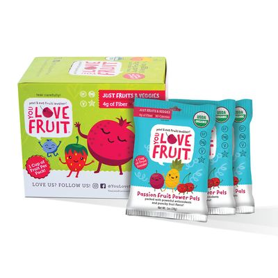YOU LOVE FRUIT - PASSION FRUIT POWER PALS All Natural Fruit Snacks, Healthy Snack Pack, Real Fruit! Gluten Free, Non GMO, Vegan, Low Carb, Low Fat, Kosher, Variety Pack, Great For Adding To Gift Box, 1.0 oz (Pack of 12)
