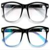 2 Pairs Simple Rectangular Reading Glasses - Anti-Blue - Blue Blocker Men or Women Reader (1 Black/Clear 1 Black/Blue, 1.50) view 1