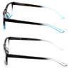 2 Pairs Simple Rectangular Reading Glasses - Anti-Blue - Blue Blocker Men or Women Reader (1 Black/Clear 1 Black/Blue, 2.50) view 4