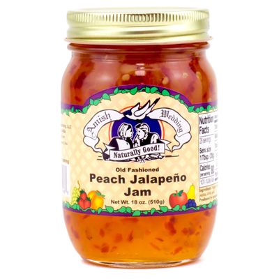 Amish Wedding Peach Jalapeno Jam 18oz (Pack of 2)