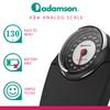 Adamson A24 Scales for Body Weight - Up to 350 LB - New - Anti-Skid Rubber Surface Extra Large Numbers - High Precision Bathroom Scale Analog - Durable with 20-Year Assurance - Black view 2
