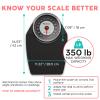 Adamson A24 Scales for Body Weight - Up to 350 LB - New - Anti-Skid Rubber Surface Extra Large Numbers - High Precision Bathroom Scale Analog - Durable with 20-Year Assurance - Black view 3