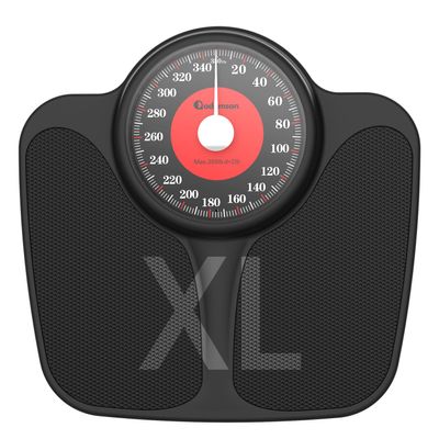 Adamson A23 Scales for Body Weight - Up to 350 LB - New Version - Anti-Skid Rubber Surface Extra Large Numbers - High Precision Bathroom Scale Analog - Durable with 20-Year Assurance