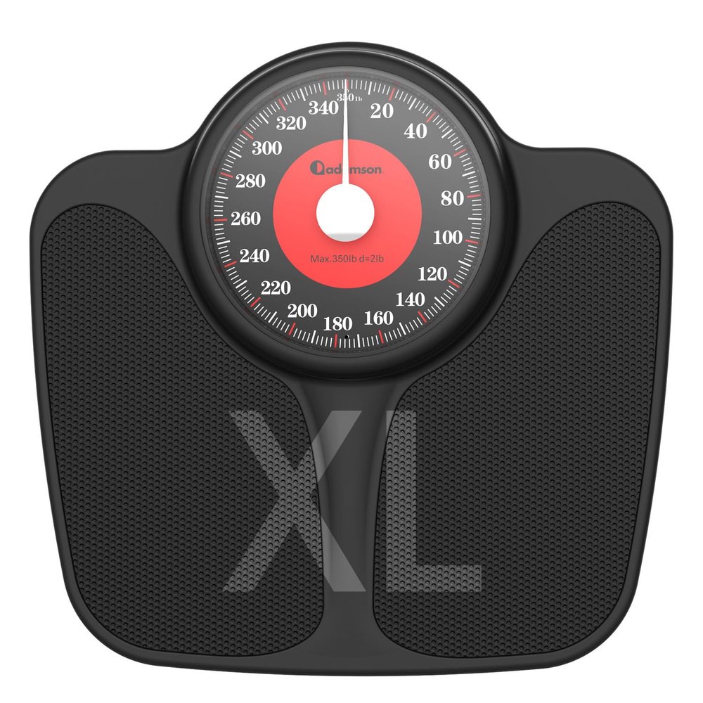 Adamson A23 Scales for Body Weight - Up to 350 LB - New Version - Anti-Skid Rubber Surface Extra Large Numbers - High Precision Bathroom Scale Analog - Durable with 20-Year Assurance