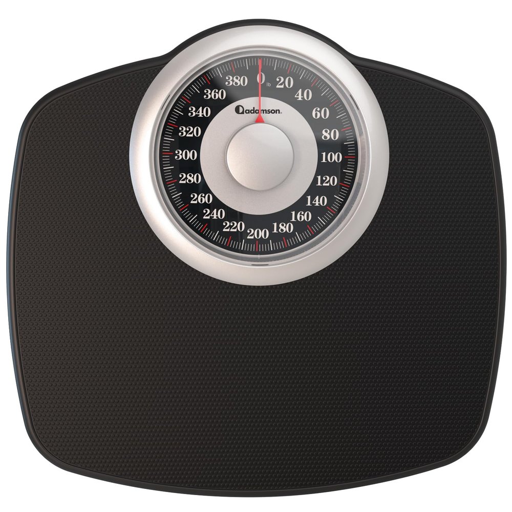 Adamson A25 Scales for Body Weight - Up to 400 LB - New Version - 5.3" Dial on 12.4" x 10.2" Platform - Anti-Skid Rubber Surface - High Precision Bathroom Scale Analog - Durable with 20-Year Assurance