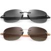 YIMI 2 Pairs Rimless Bifocal Reading Glasses UV Protection Sunglasses Blue Light Blocking Lightweight Sun Readers for Unisex Men Women Outdoor Driving Safety Eyeglasses Tinted Lens Shades Eyewear 2.5 view 1