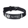 Personalized Custom Silicone Medical Alert Egg Allergy Awareness Bracelet for Kids Women Men,Name Disease Allergies ICE Engraved Emergency ID Wristband Bangle for Teen,Son,Daughter,Grandparent view 1