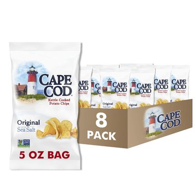 Cape Cod Potato Chips, Original Kettle Cooked Chips, 5 Oz (Pack of 8)