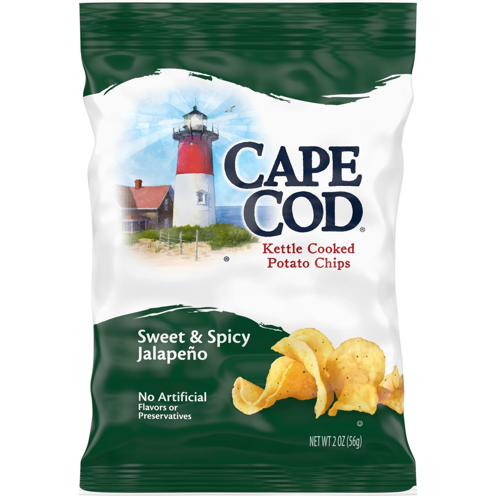 Cape Cod Sweet & Spicy Jalapeno Chips, 2 Oz Bag (Pack of 6)