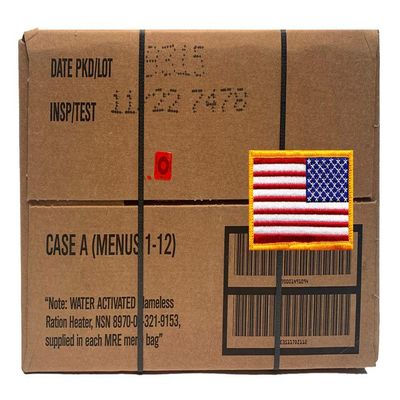 Ammo Can Man MRE/Flag Pack-Military MRE Cases- 11/2022 Inspection Date (A Case (Menu 1-12))