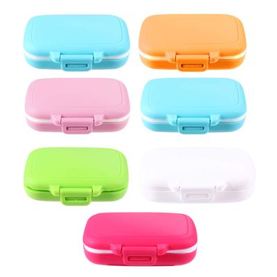 7pcs Portable Medicine Storage Organizer Multi-Compartment Travel Case Airtight Seal Lightweight and Durable Holder for Home Mixed Color Design