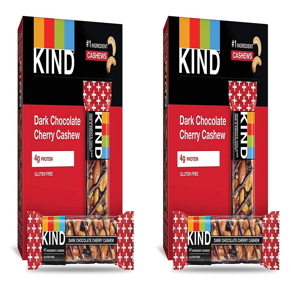KIND Bars, Dark Chocolate Cherry Cashew + Antioxidants, Gluten Free, 1.4 Ounce (12 Count) Pack of 2