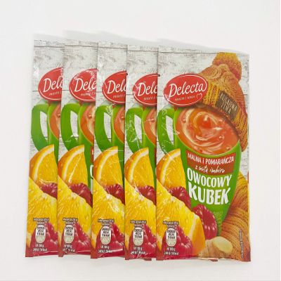 DELECTA Kisiel ORANGE RASPBERRY w/ginger 5pc./5 servings Made in Poland