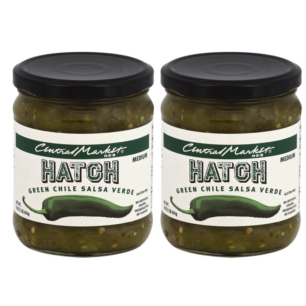 Central Market HEB All Natural Salsa 2 Pack -16 Oz (16 oz 2 Pack, Hatch Green Chile Salsa Verde)