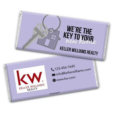 24ct Promotional Products for Realtors Personalized Chocolate Bars (24 Pack) - Lavender Purple with Business Logo