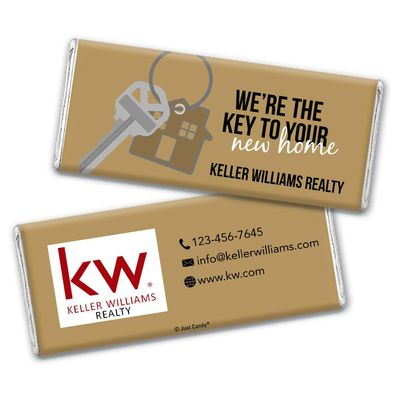 12ct Promotional Products for Realtors Personalized Chocolate Bars (12 Pack) - Gold with Business Logo